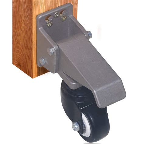 Swivel caster forks with double welded legs for strength. . Heavy duty lifting casters